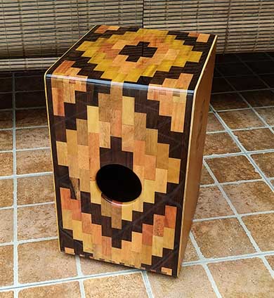 An edge-glued solid wood cajon made in Peru by ATempo. 